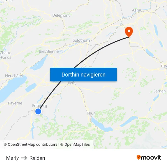 Marly to Reiden map