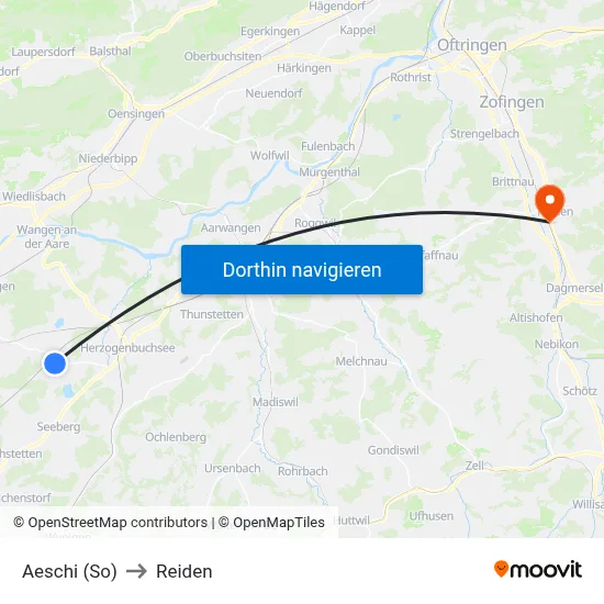 Aeschi (So) to Reiden map