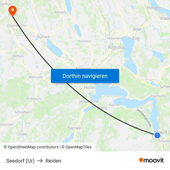 Seedorf (Ur) to Reiden map