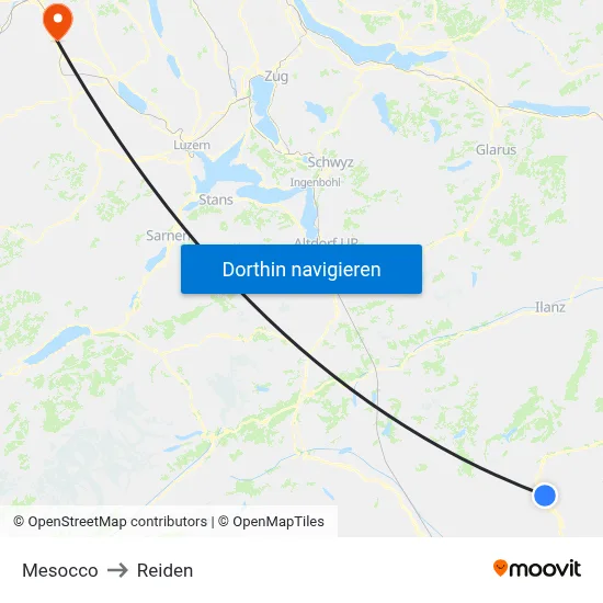 Mesocco to Reiden map