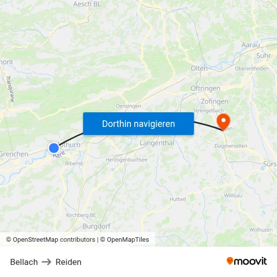 Bellach to Reiden map