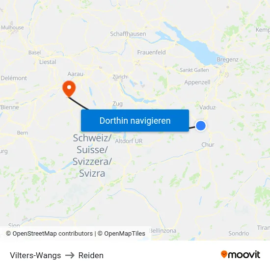 Vilters-Wangs to Reiden map