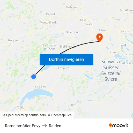 Romainmôtier-Envy to Reiden map