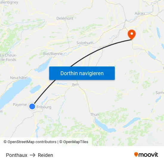Ponthaux to Reiden map