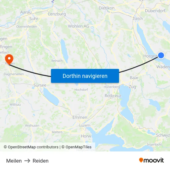 Meilen to Reiden map