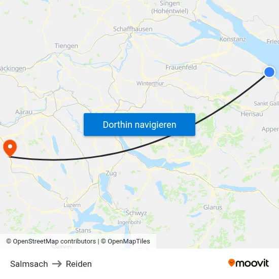 Salmsach to Reiden map