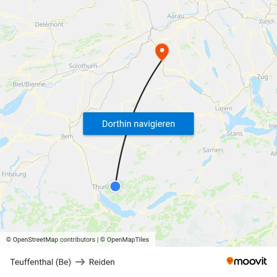 Teuffenthal (Be) to Reiden map