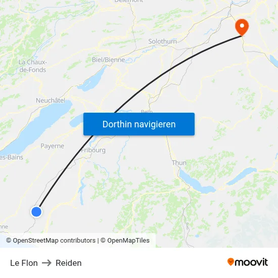 Le Flon to Reiden map