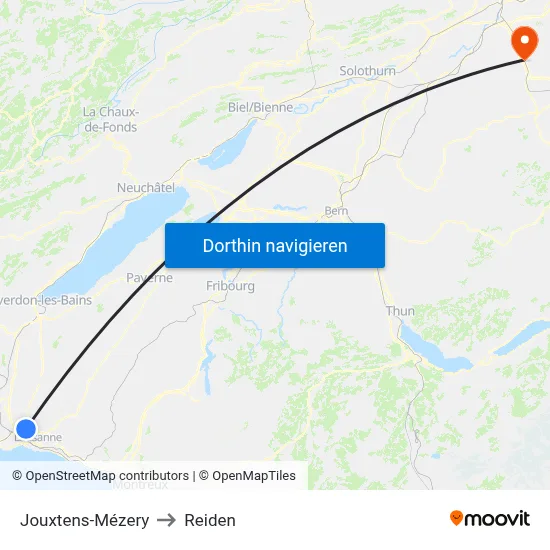 Jouxtens-Mézery to Reiden map