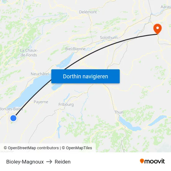Bioley-Magnoux to Reiden map
