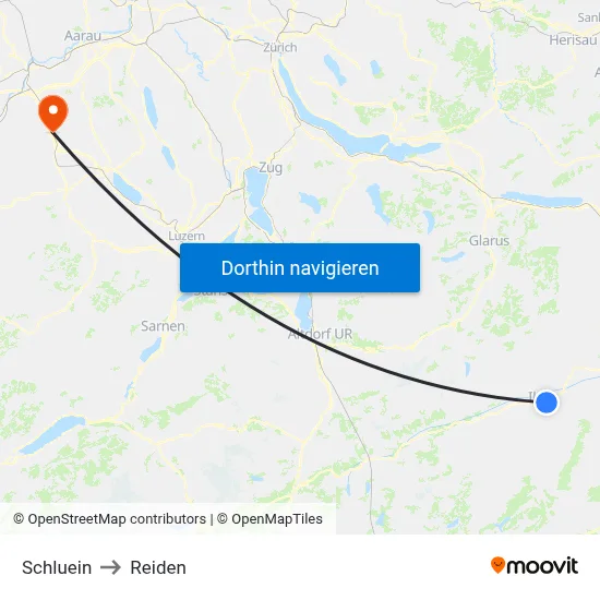 Schluein to Reiden map
