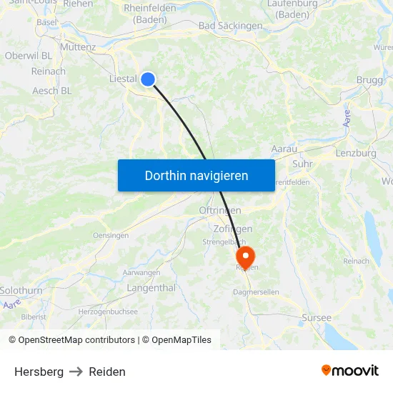 Hersberg to Reiden map