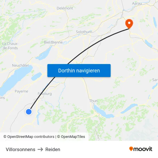 Villorsonnens to Reiden map