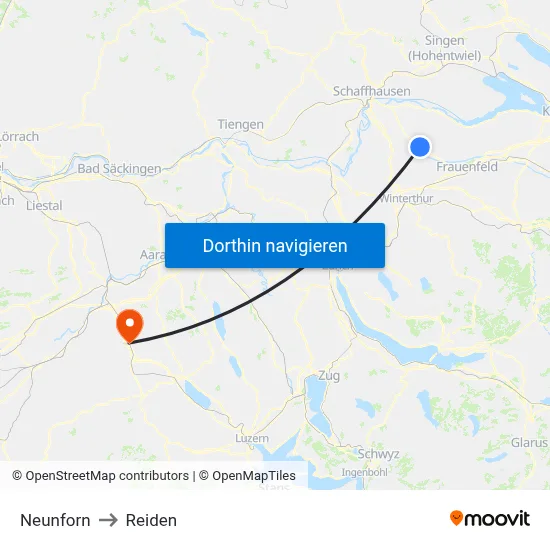 Neunforn to Reiden map