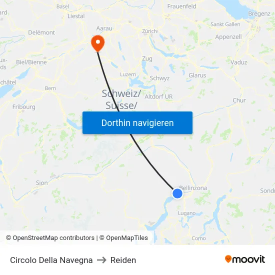 Circolo Della Navegna to Reiden map
