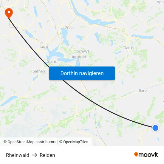 Rheinwald to Reiden map