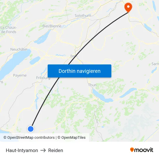 Haut-Intyamon to Reiden map