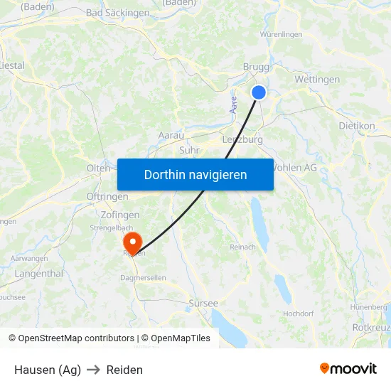 Hausen (Ag) to Reiden map