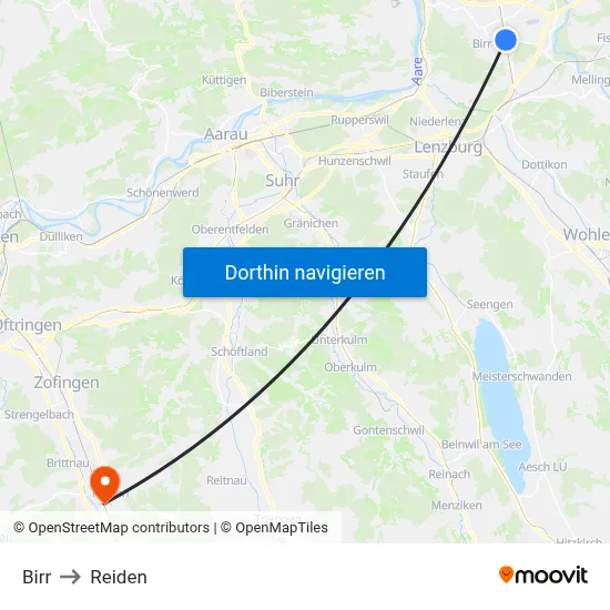 Birr to Reiden map
