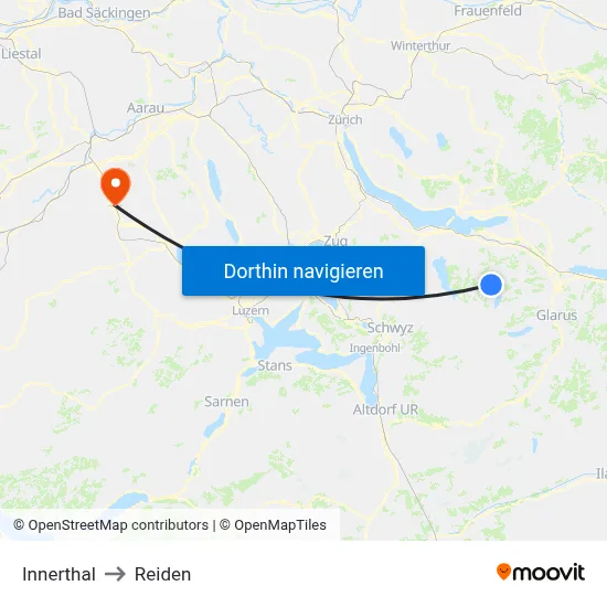 Innerthal to Reiden map