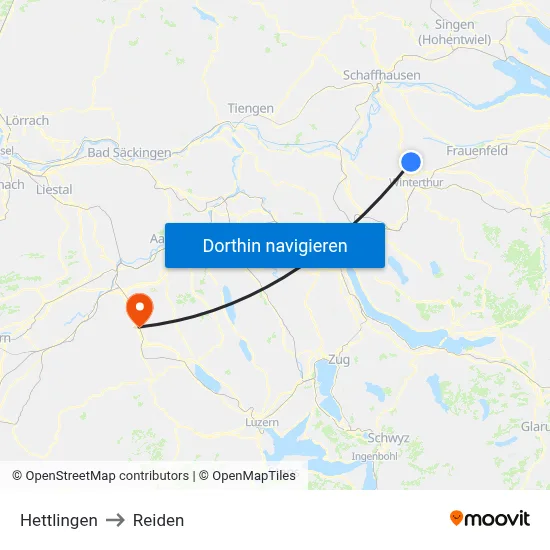 Hettlingen to Reiden map
