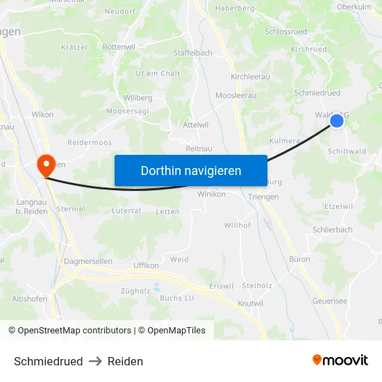 Schmiedrued to Reiden map
