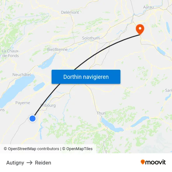 Autigny to Reiden map