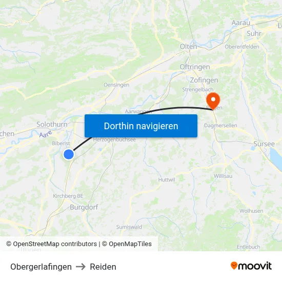 Obergerlafingen to Reiden map