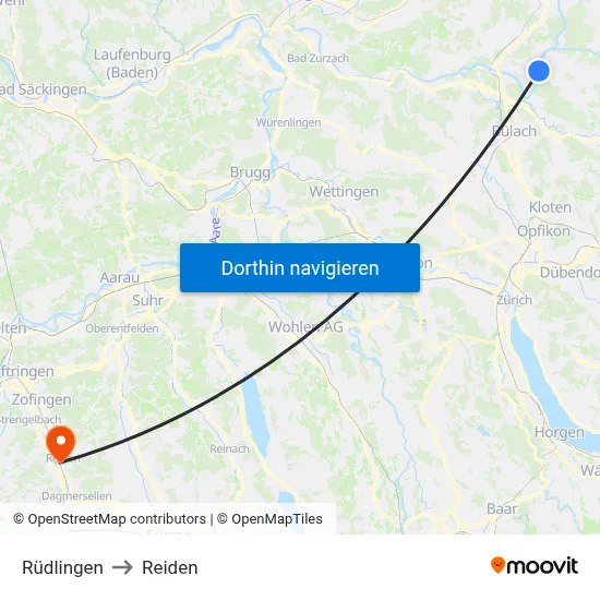 Rüdlingen to Reiden map