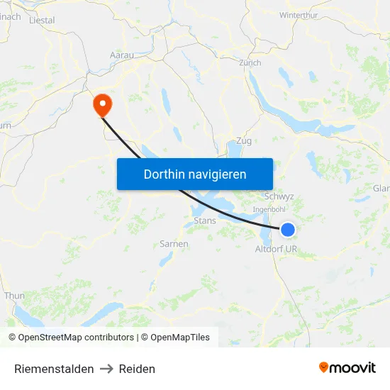Riemenstalden to Reiden map