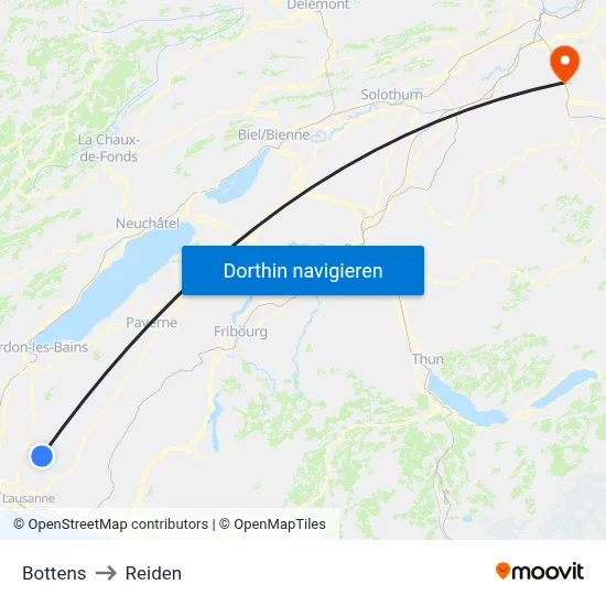 Bottens to Reiden map