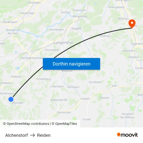 Alchenstorf to Reiden map