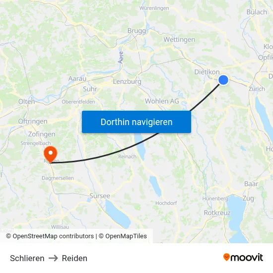 Schlieren to Reiden map