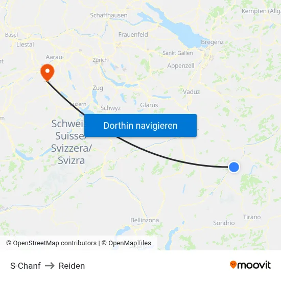 S-Chanf to Reiden map