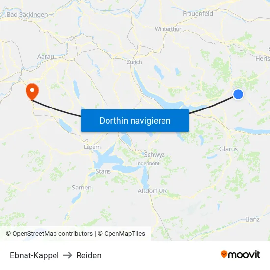 Ebnat-Kappel to Reiden map