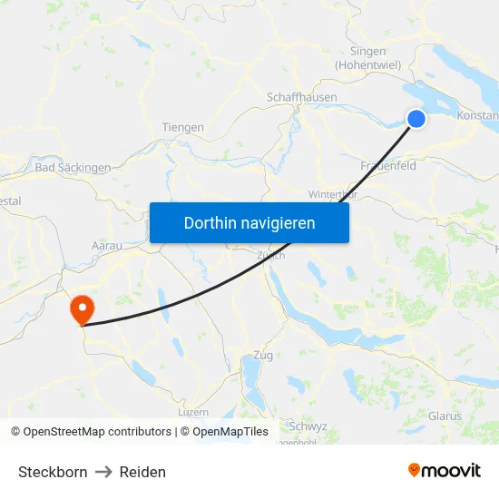 Steckborn to Reiden map