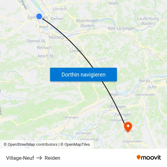 Village-Neuf to Reiden map