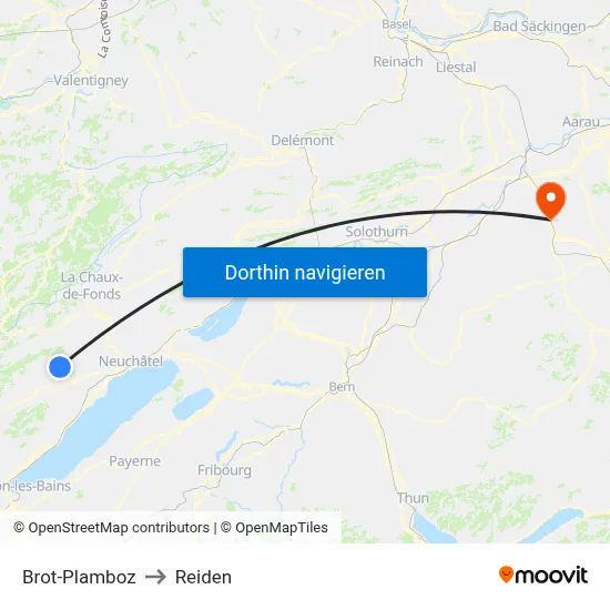 Brot-Plamboz to Reiden map