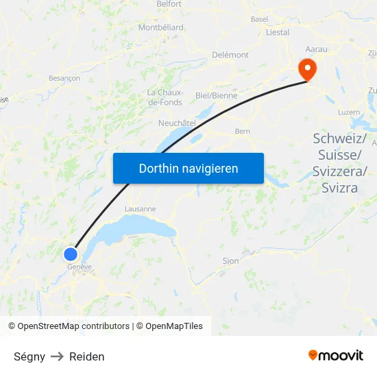 Ségny to Reiden map