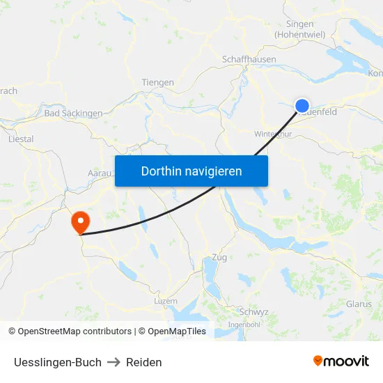 Uesslingen-Buch to Reiden map