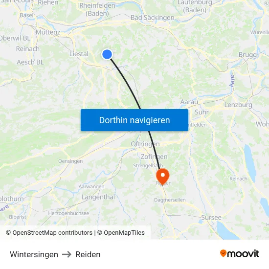 Wintersingen to Reiden map