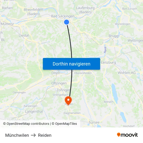 Münchwilen to Reiden map