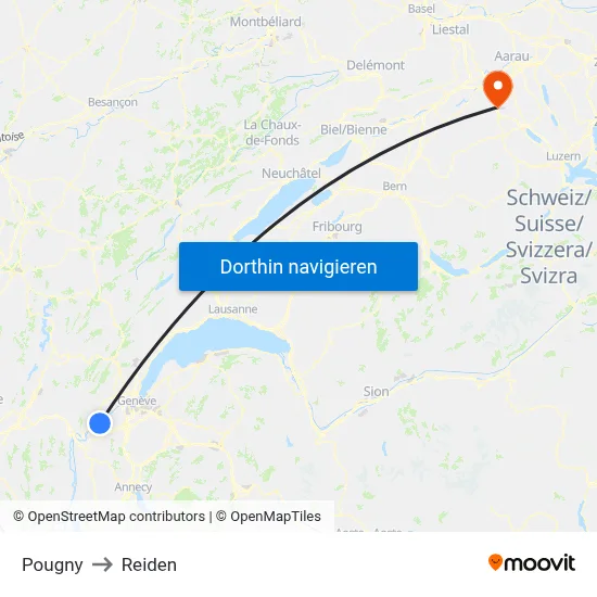 Pougny to Reiden map