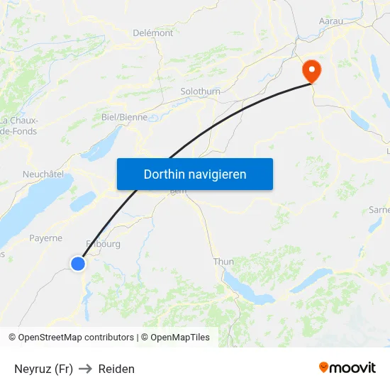 Neyruz (Fr) to Reiden map