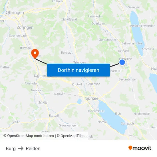 Burg to Reiden map