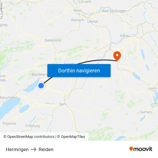Hermrigen to Reiden map