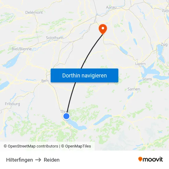 Hilterfingen to Reiden map