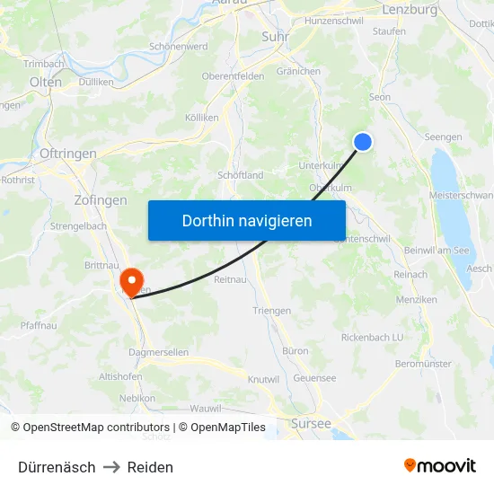 Dürrenäsch to Reiden map