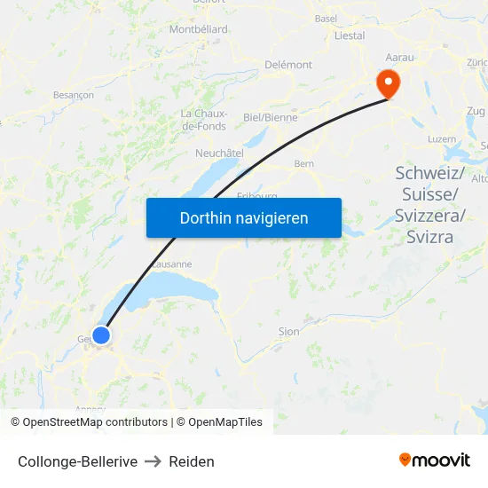 Collonge-Bellerive to Reiden map
