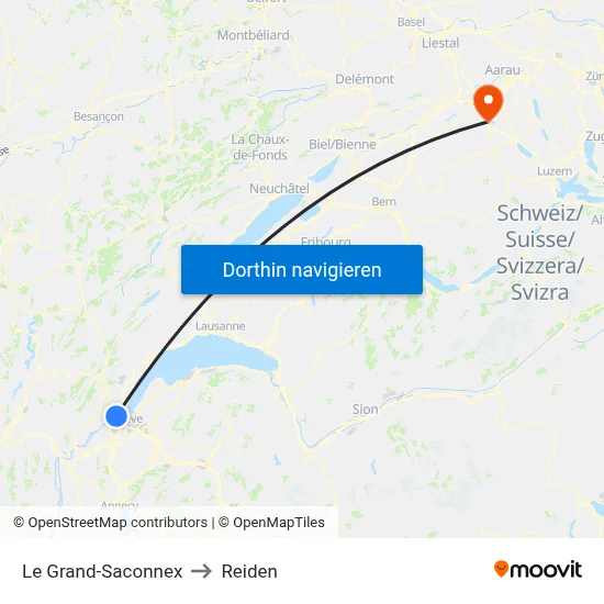 Le Grand-Saconnex to Reiden map